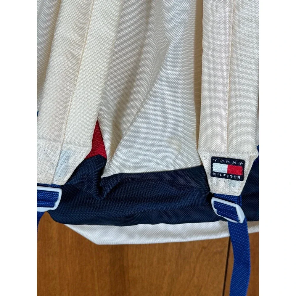 Vintage Rare Tommy Hilfiger Sailing Gear US/88 Backpack‎ Bag White
